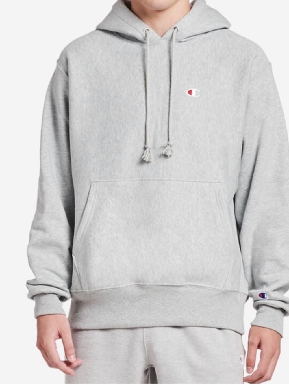 Champion Men's Reverse Weave Heavyweight Gray Hoodie Size L